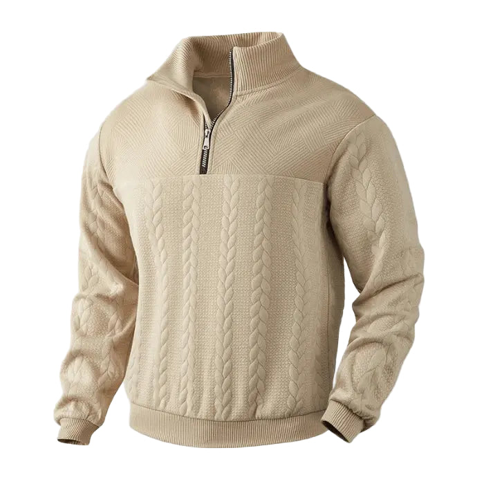 Herre Quarter Zip Genser Klassisk Stil 0