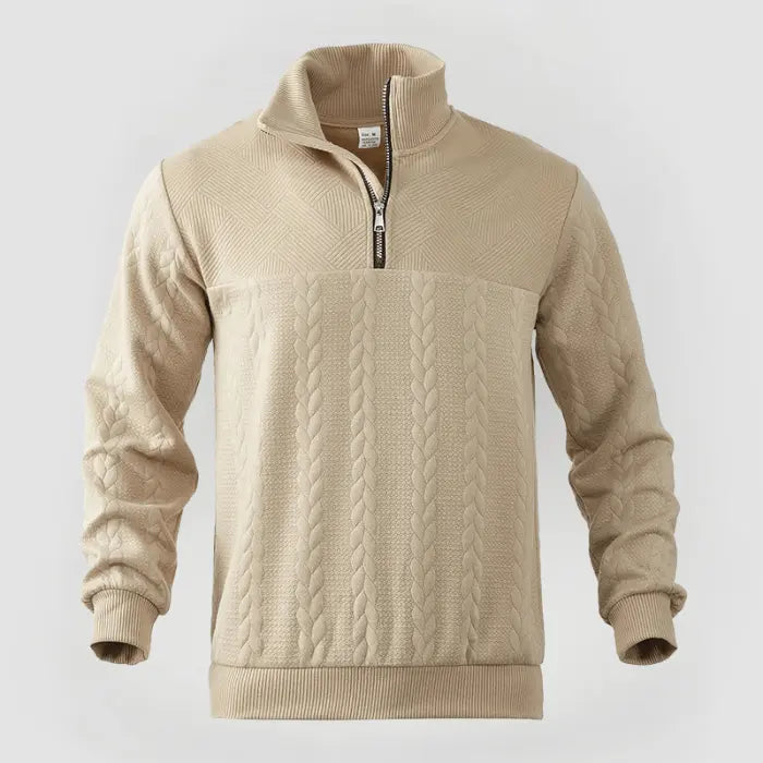 Herre Quarter Zip Genser Klassisk Stil 2