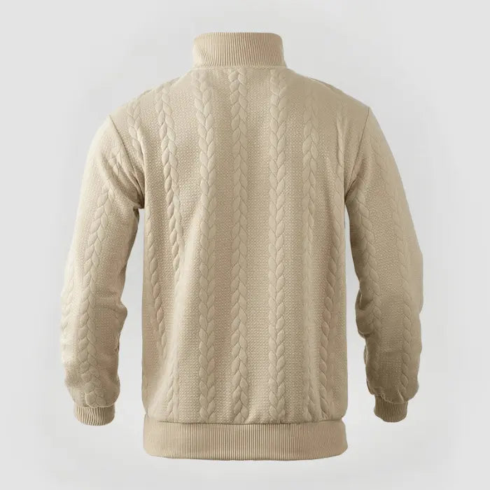 Herre Quarter Zip Genser Klassisk Stil 3