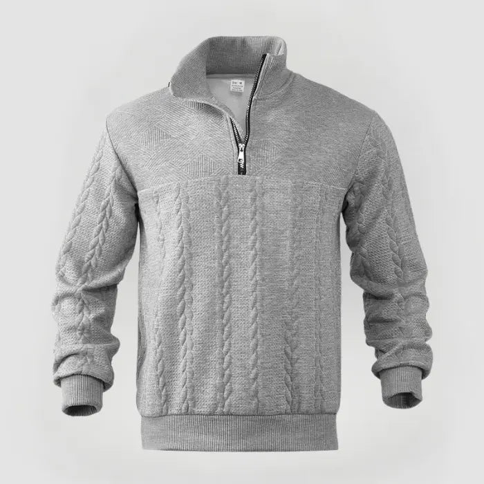 Herre Quarter Zip Genser Klassisk Stil 4