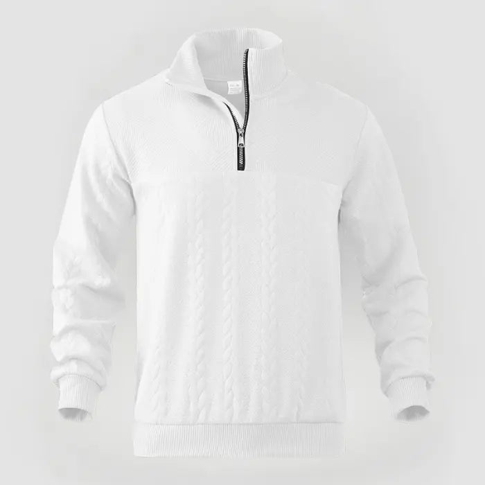 Herre Quarter Zip Genser Klassisk Stil 7