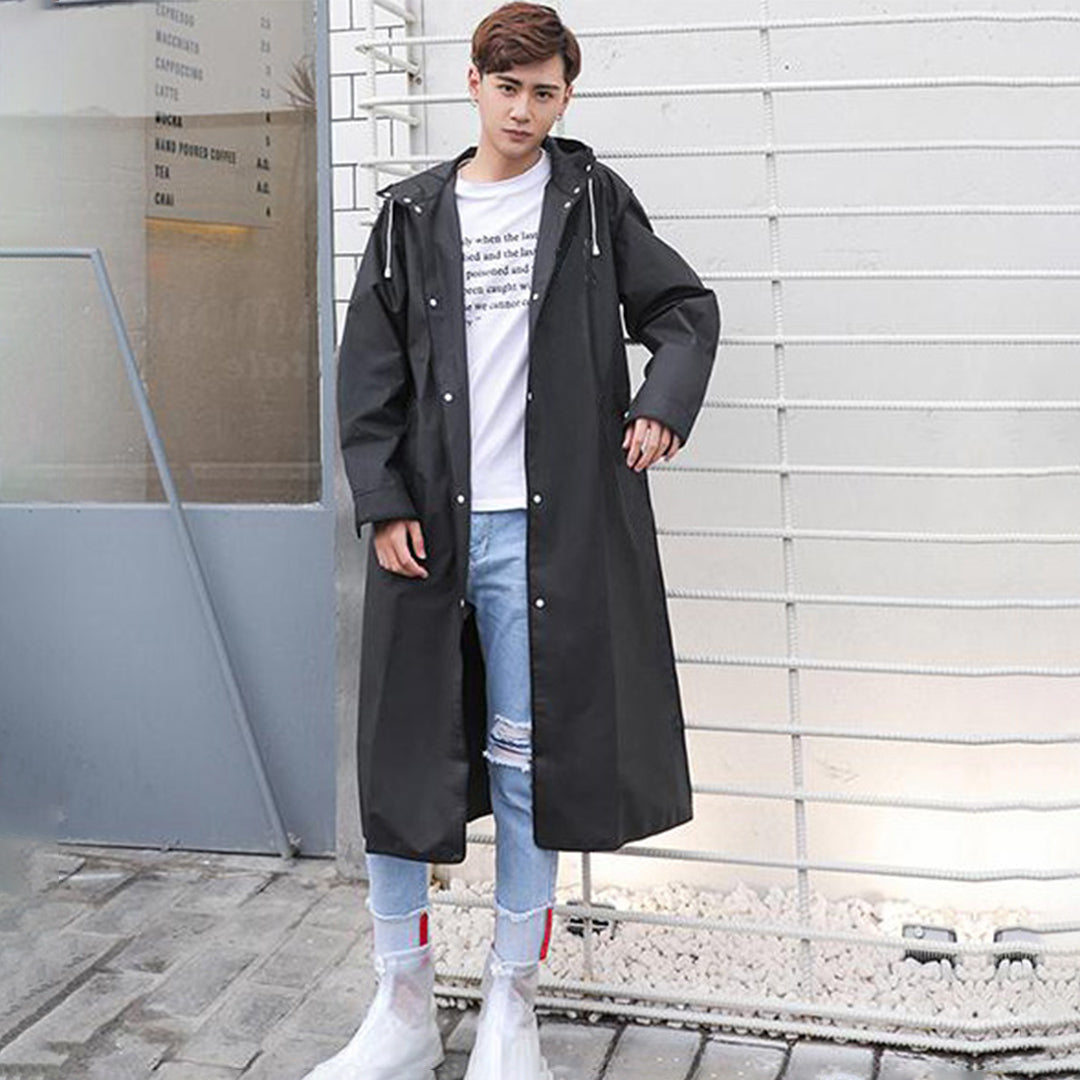 Herre Regnfrakk med Hette Trendy Design 1