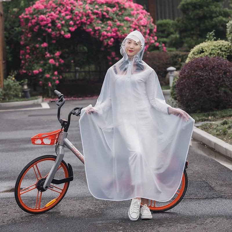 Herre Regnponcho Transparent PVC for Utendørsbruk 4