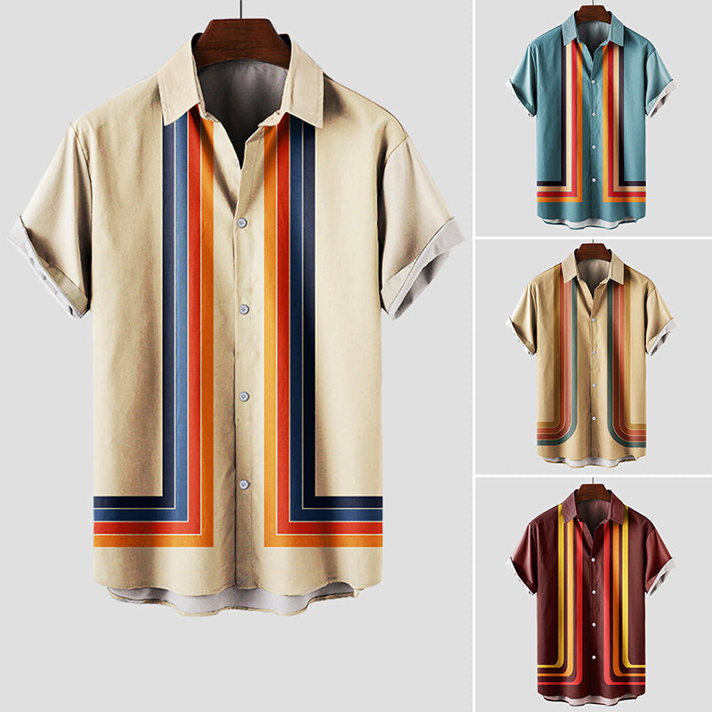 Herre Retro Skjorte med Korte Ermer 4