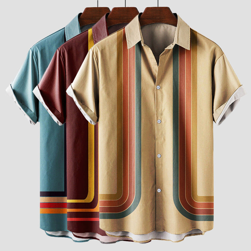 Herre Retro Skjorte med Korte Ermer 5