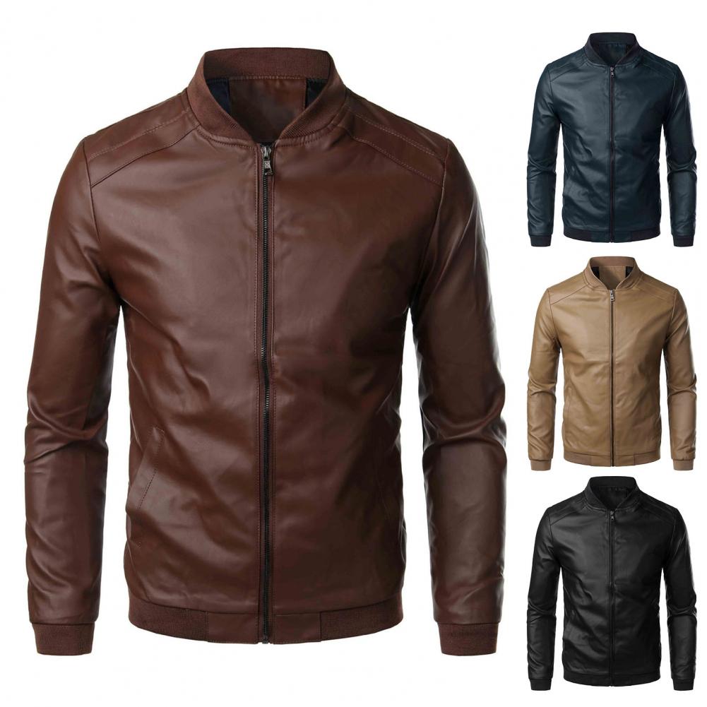 Herre Skinnjakke Stilig Design 2
