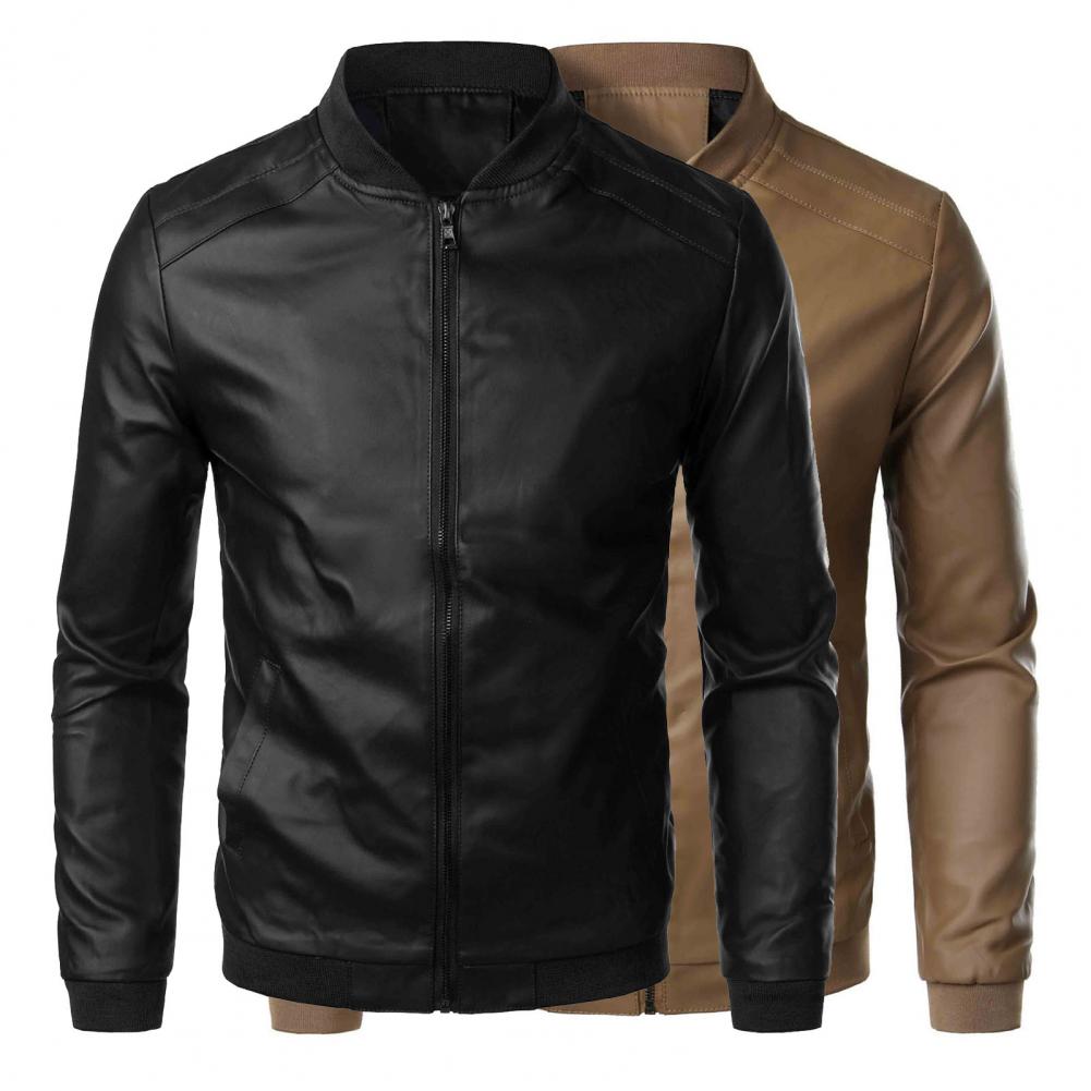 Herre Skinnjakke Stilig Design 3