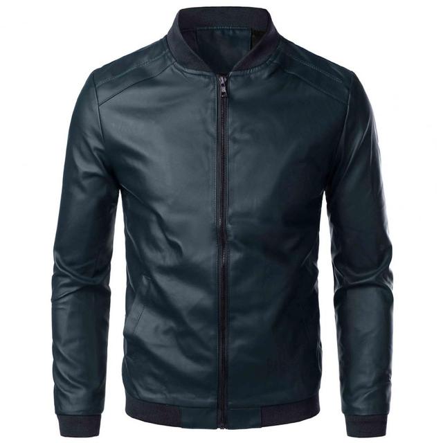 Herre Skinnjakke Stilig Design 7