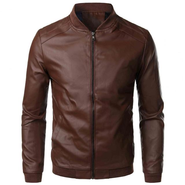 Herre Skinnjakke Stilig Design 8