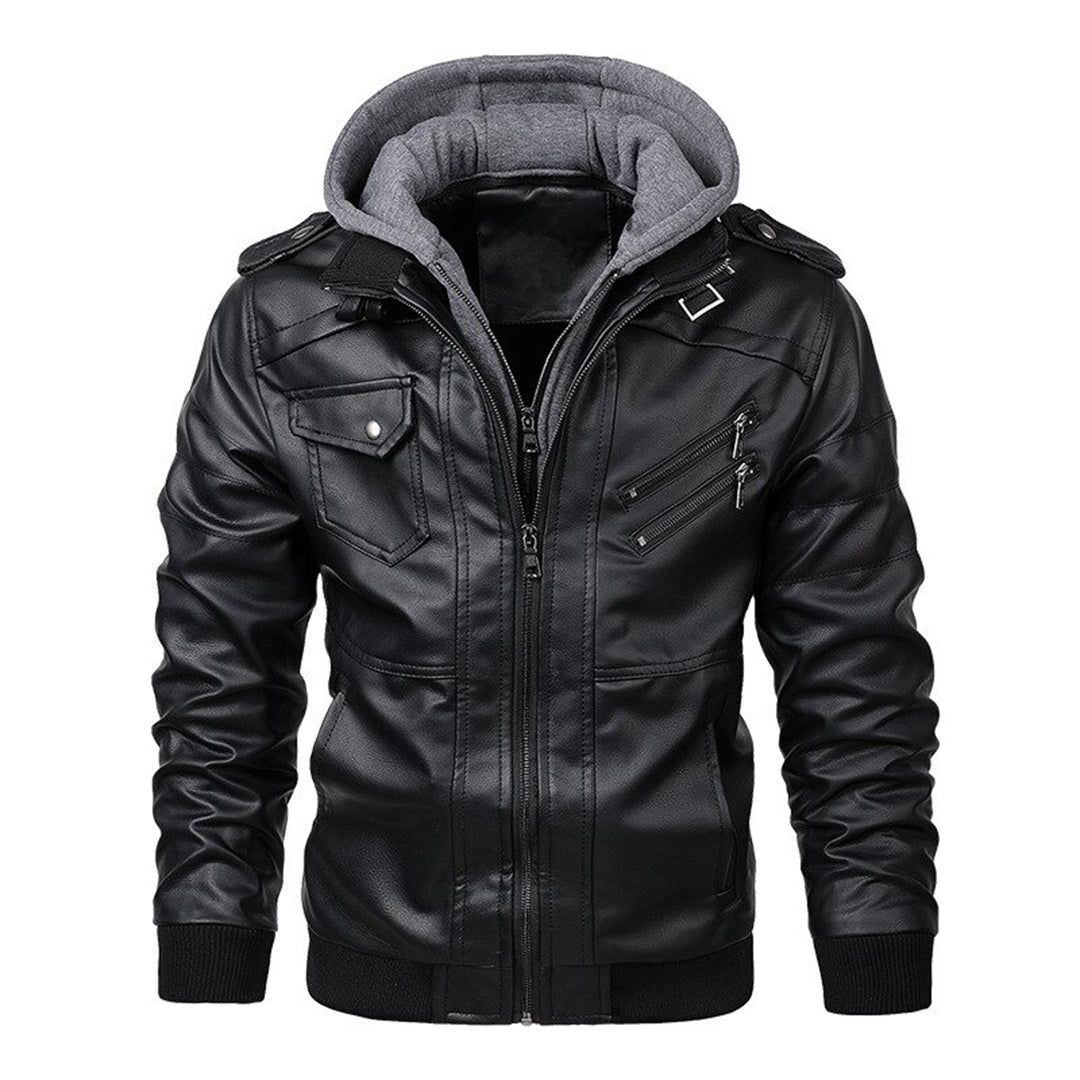 Herre Skinnjakke med Hette Trendy Design 0