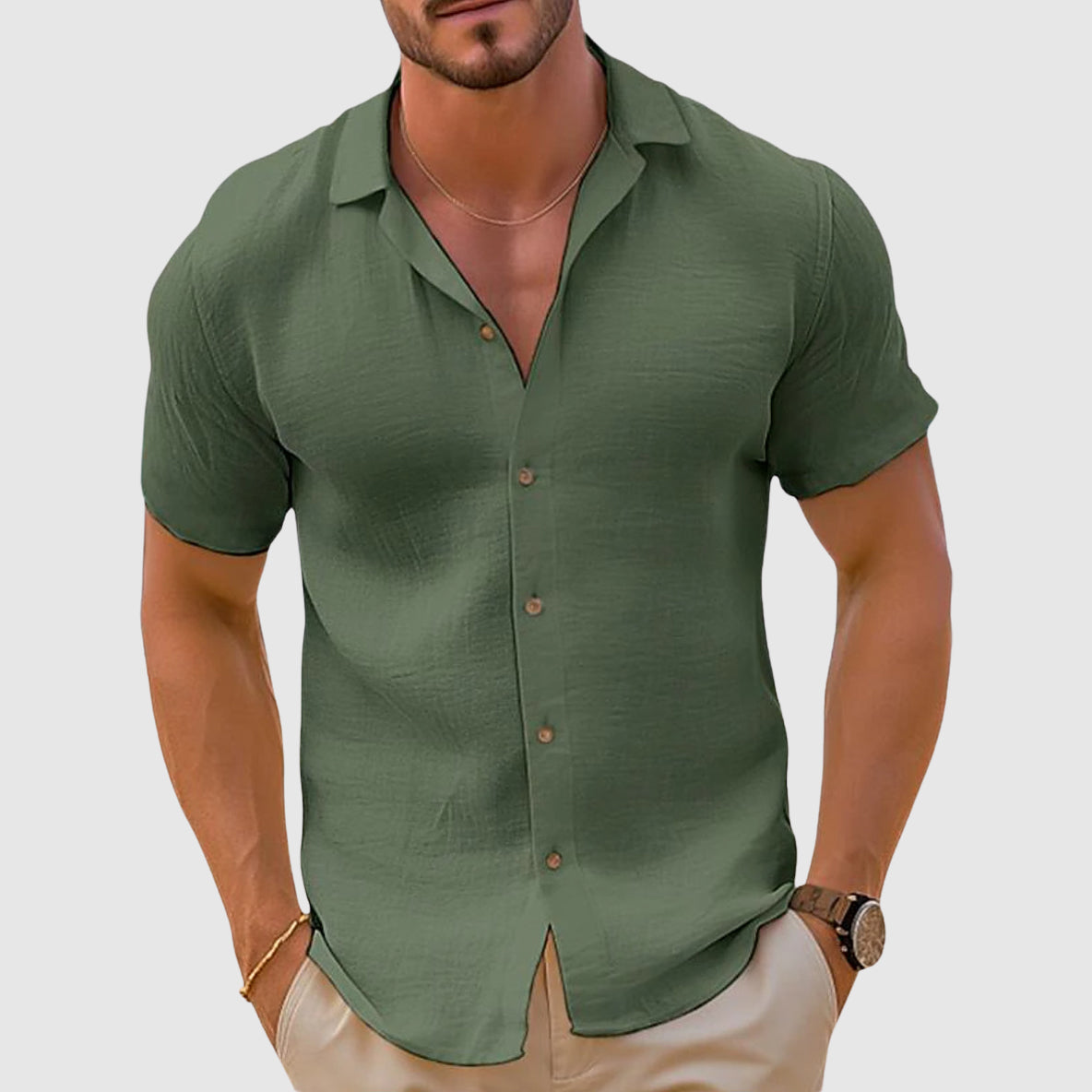 Herre Skjorte Casual Stil Med Klassisk Krage 4