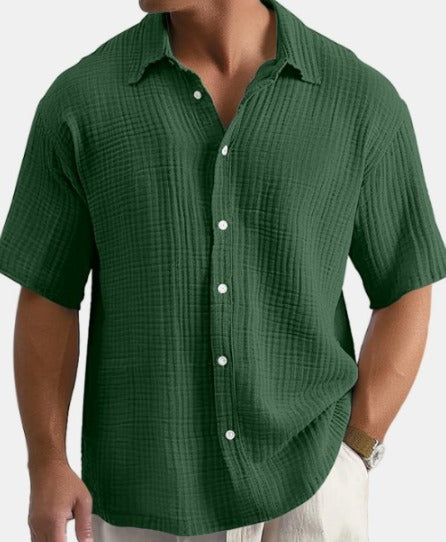 Herre Skjorte Casual Vaffelstrikket Design 0