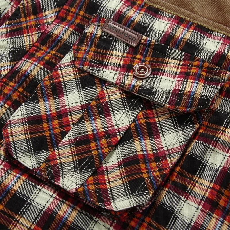 Herre Skjorte Langermet Rutete Fleece 95% Bomull 3