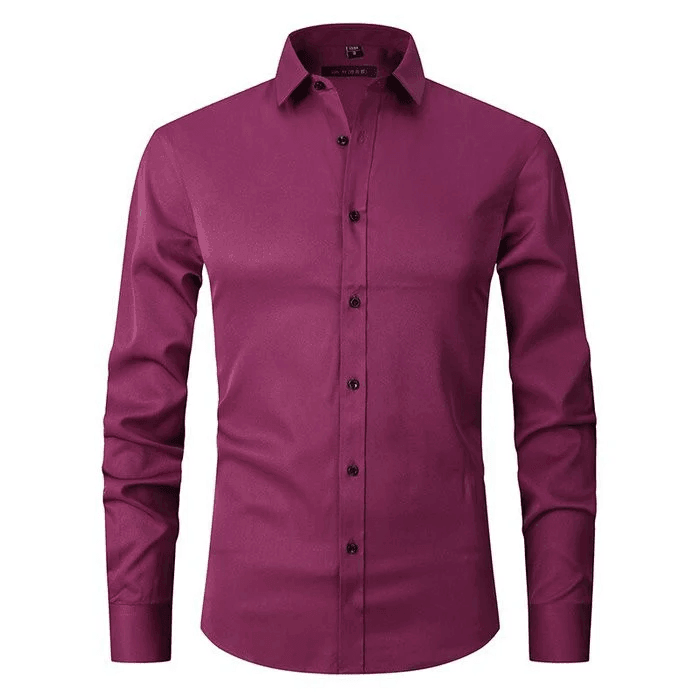 Herre Skjorte Smart Casual Slim Fit Stretch Stoff 5