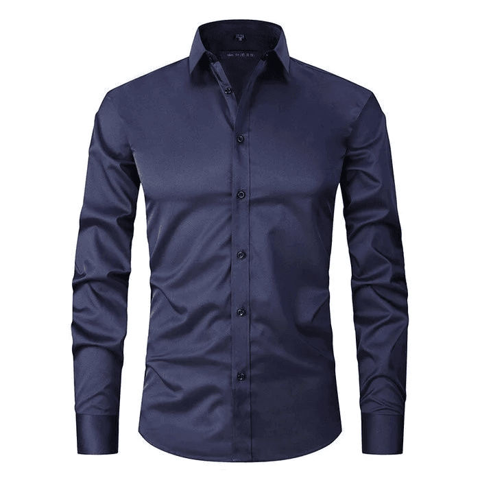 Herre Skjorte Smart Casual Slim Fit Stretch Stoff 7