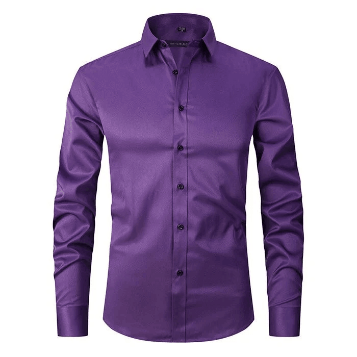 Herre Skjorte Smart Casual Slim Fit Stretch Stoff 8