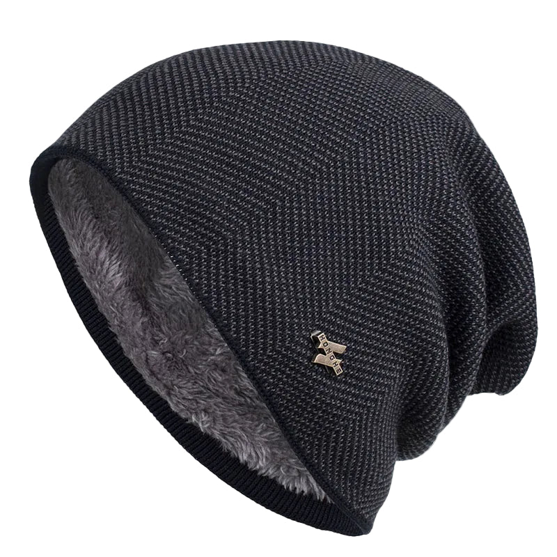 Herre Slouch Beanie med Fleecefôr 0
