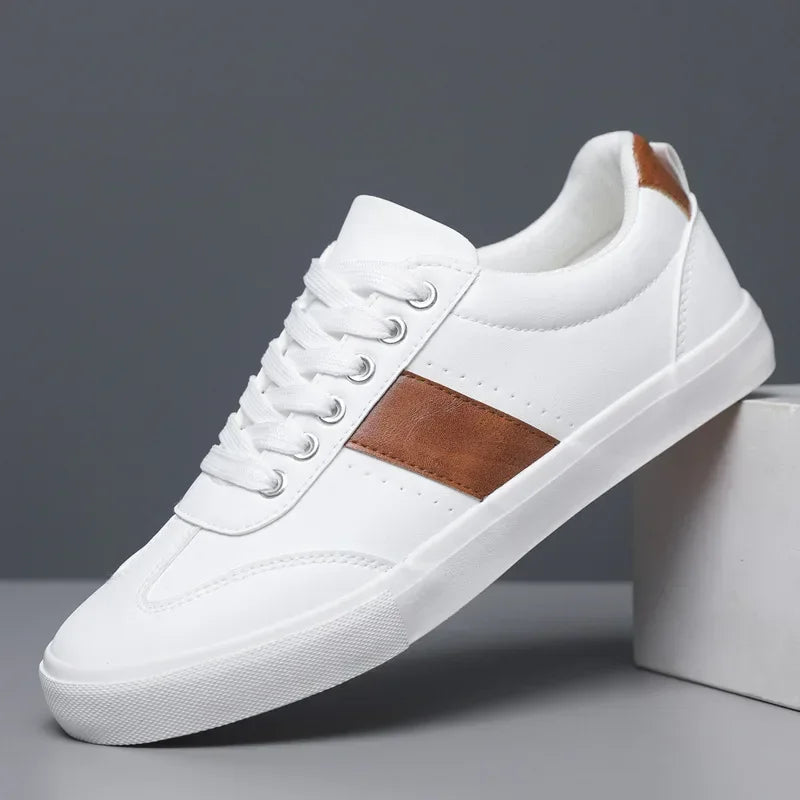 Herre Sneakers Low Top Minimalistisk Design med Sklisikker Yttersåle 0