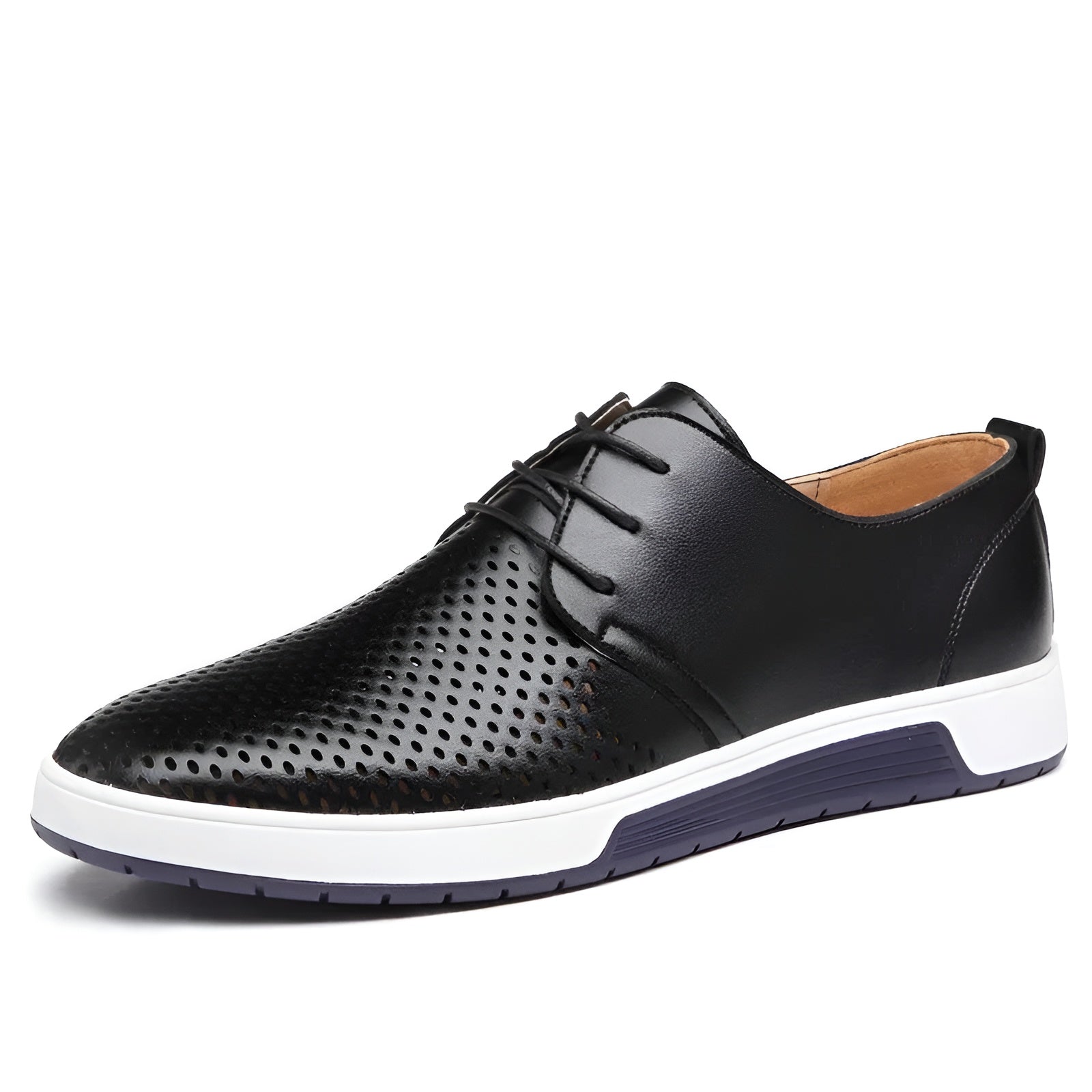 Herre Sneakers Low Top Perforert Design Komfortabel og Stilren 2