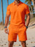 Herre Sommer Set Polo og Shorts Ton-sur-Ton Struktur Pustende Materiale 2