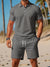 Herre Sommer Set Polo og Shorts Ton-sur-Ton Struktur Pustende Materiale 7