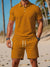 Herre Sommer Set Polo og Shorts Ton-sur-Ton Struktur Pustende Materiale 8