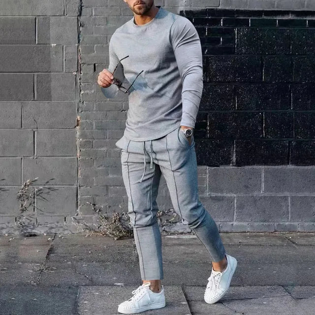Herre Sportsett Langermet Komfortabel Polyester 3