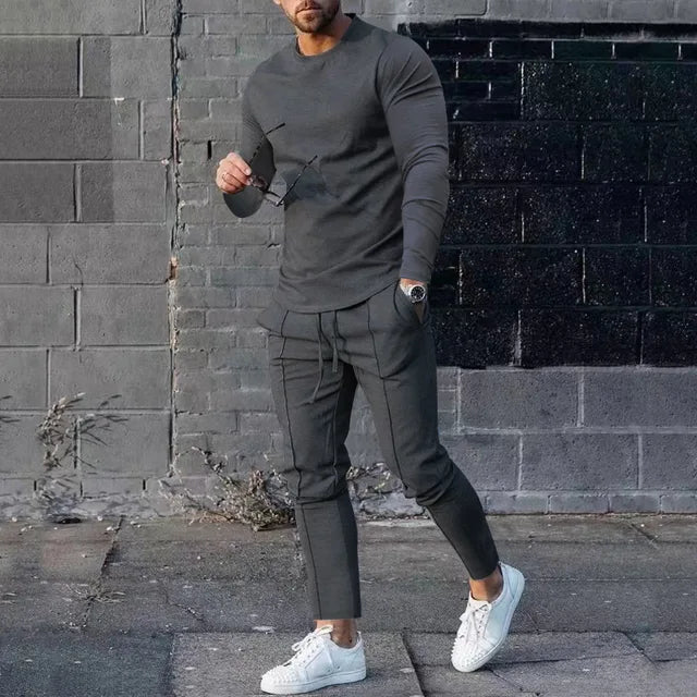 Herre Sportsett Langermet Komfortabel Polyester 4