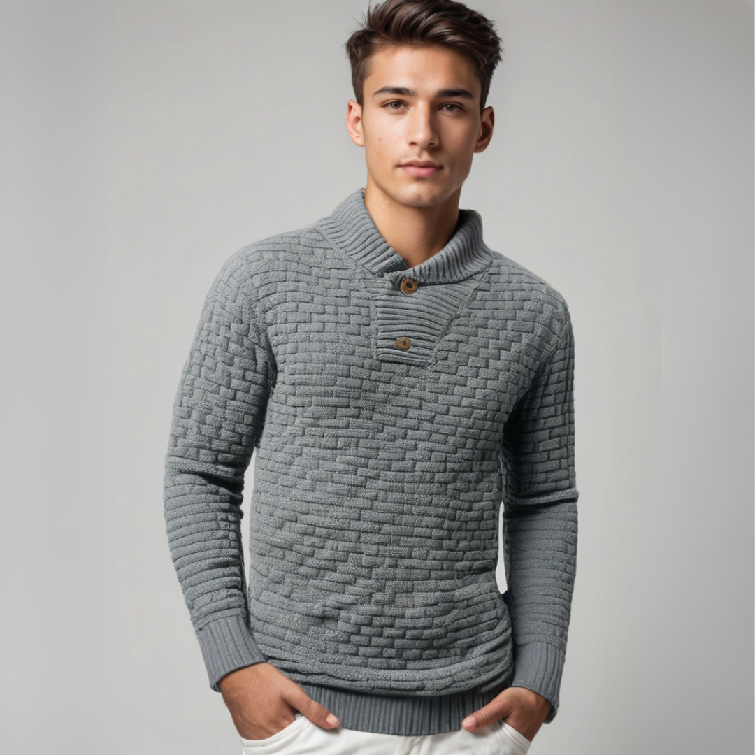 Herre Strikket Genser Elegant Kvalitet 1