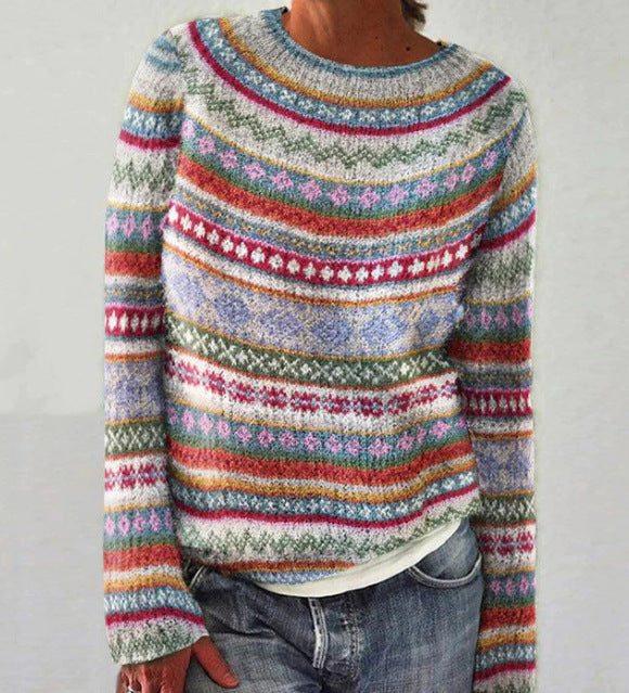 Herre Strikket Pullover med Rundhals 1
