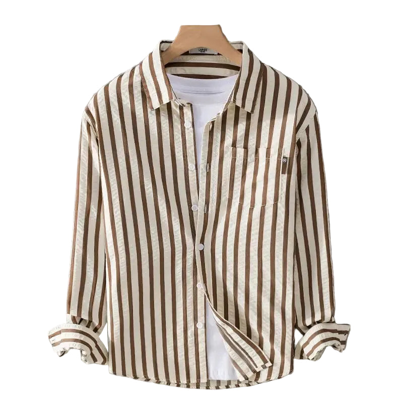 Herre Stripete Bluse med Klassisk Stil 0