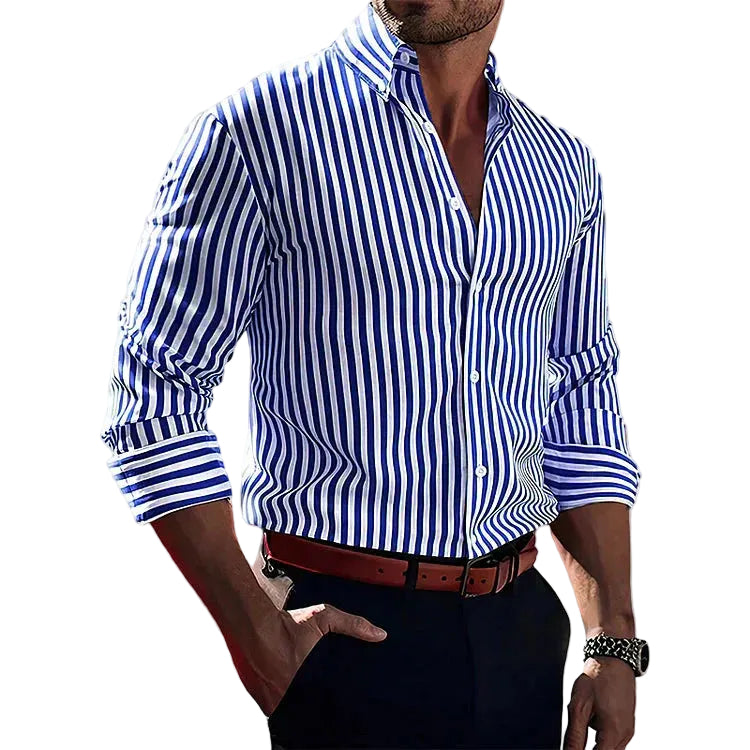 Herre Stripete Skjorte Smart Casual 0