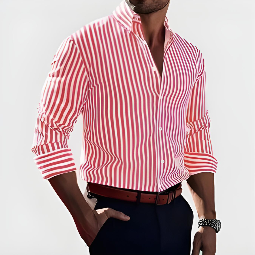Herre Stripete Skjorte Smart Casual 2