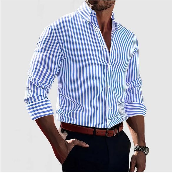 Herre Stripete Skjorte Smart Casual 3