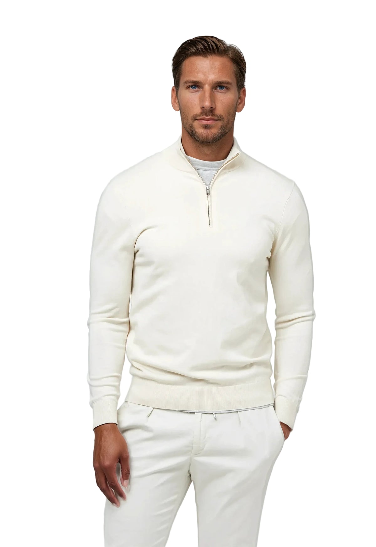 Herre Sweatshirt Halv Glidelås Avslappet Stil 0