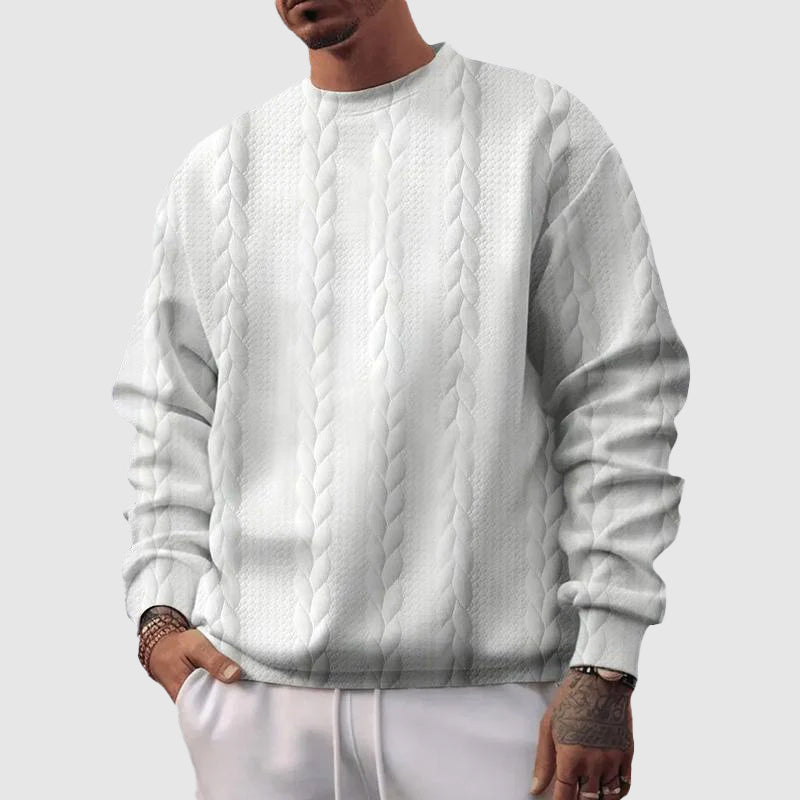 Herre Sweatshirt Løs Jacquard Stil 1