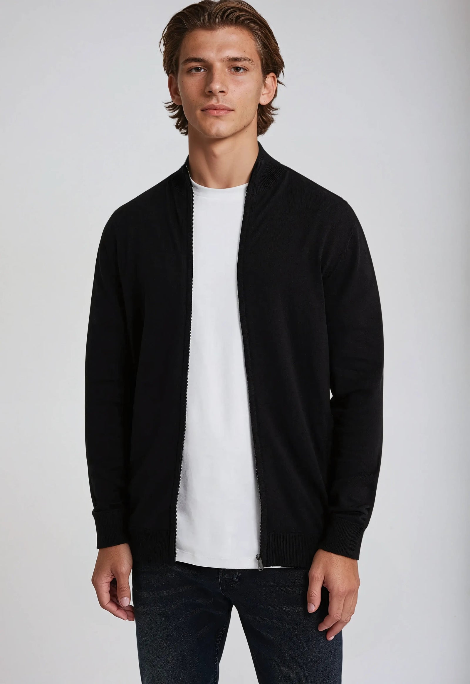 Herre Sweatshirt med Full Glidelås og Moderne Design 3