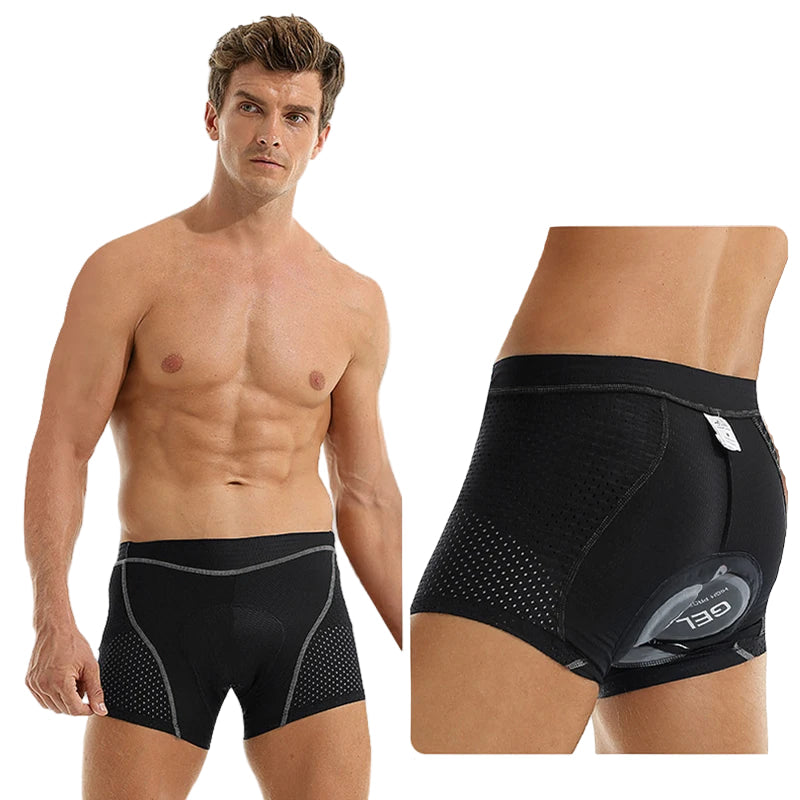 Herre Sykkelshorts 5D Polstring Pustende Materiale Antiskli Design 1