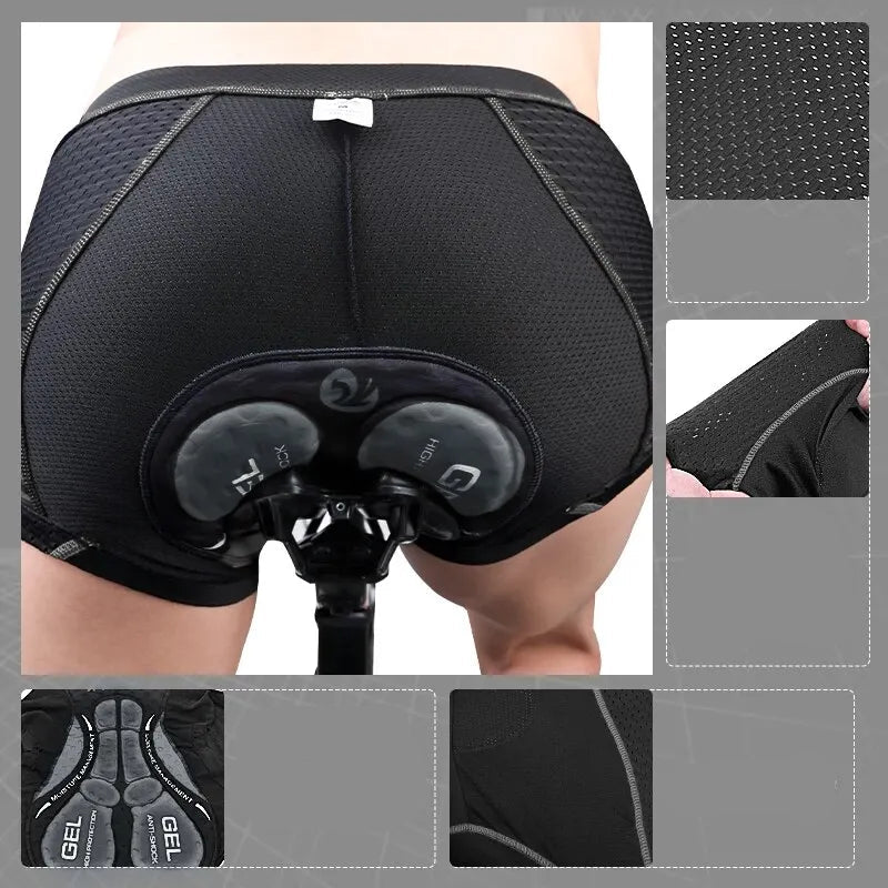Herre Sykkelshorts 5D Polstring Pustende Materiale Antiskli Design 2