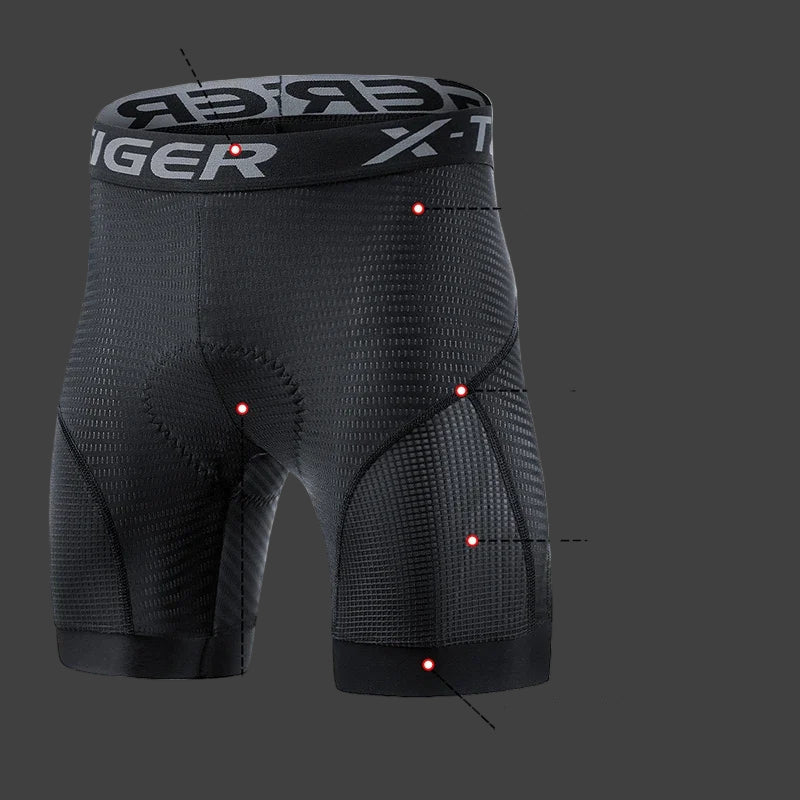 Herre Sykkelshorts Pustende Mesh med Gel Polstring og Lommer 2