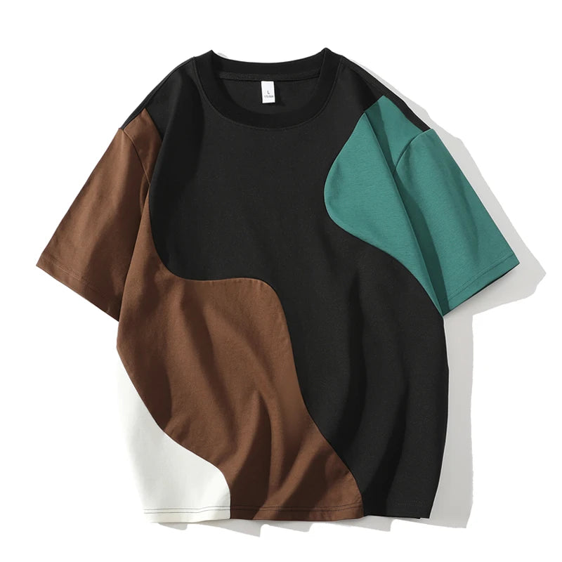 Herre T-skjorte med Fargeblokk Design 0