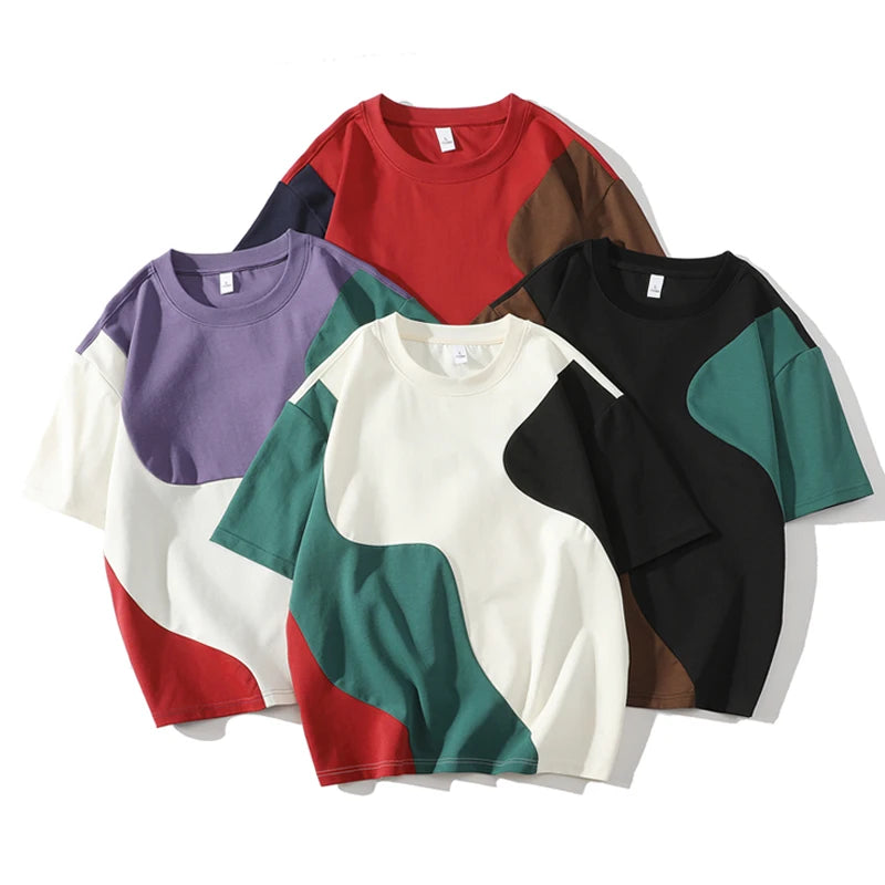 Herre T-skjorte med Fargeblokk Design 4