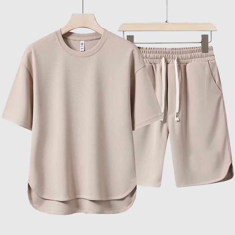 Herre T-skjorte og Shorts Sett for Utendørsbruk 1
