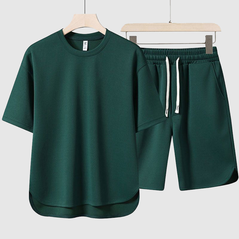Herre T-skjorte og Shorts Sett for Utendørsbruk 2