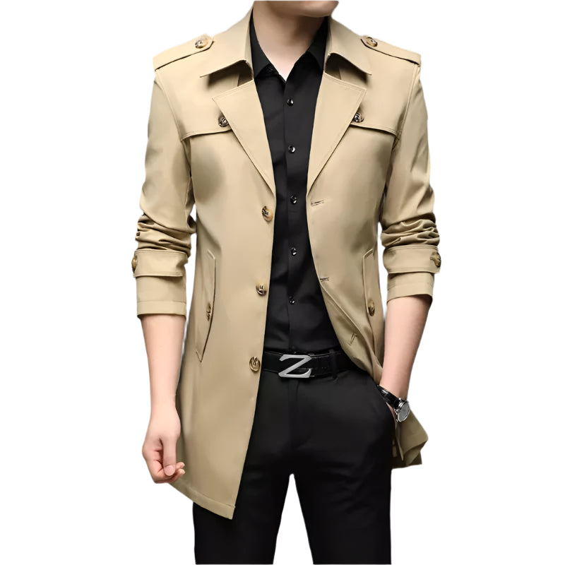 Herre Trench Coat Polert Stil Polyester 2
