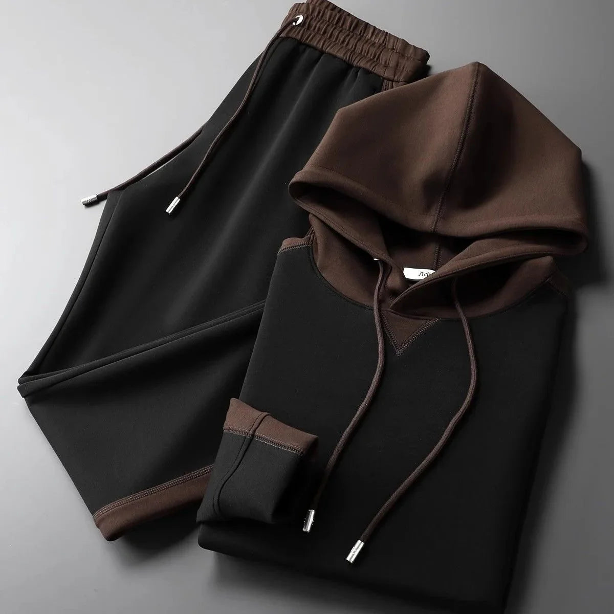 Herre Treningsdress med Fargeblokk Design 4