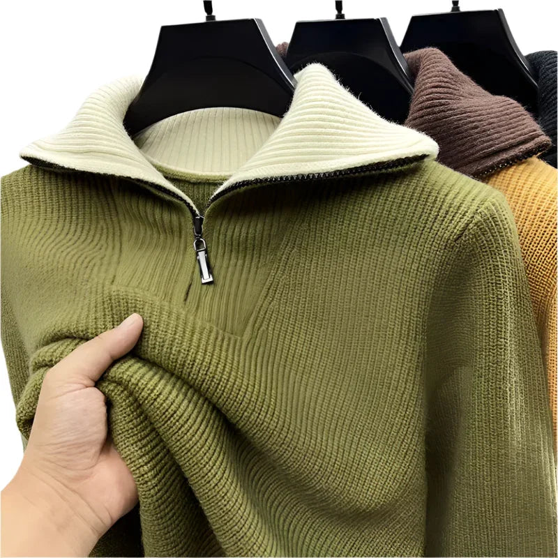 Herre Ullgenser Half Zip Klassisk Passform 7