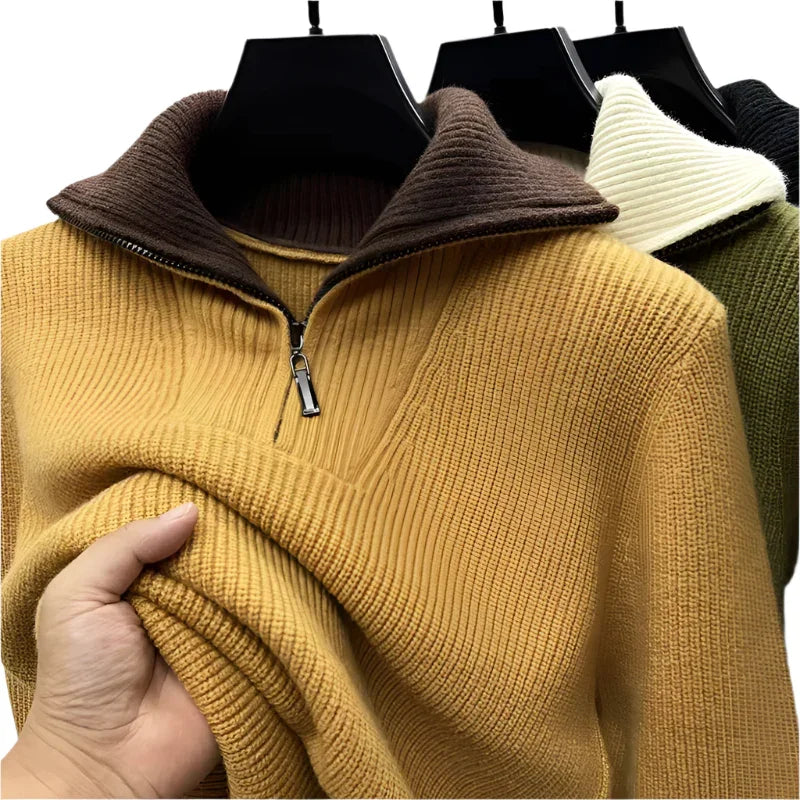 Herre Ullgenser Half Zip Klassisk Passform 8