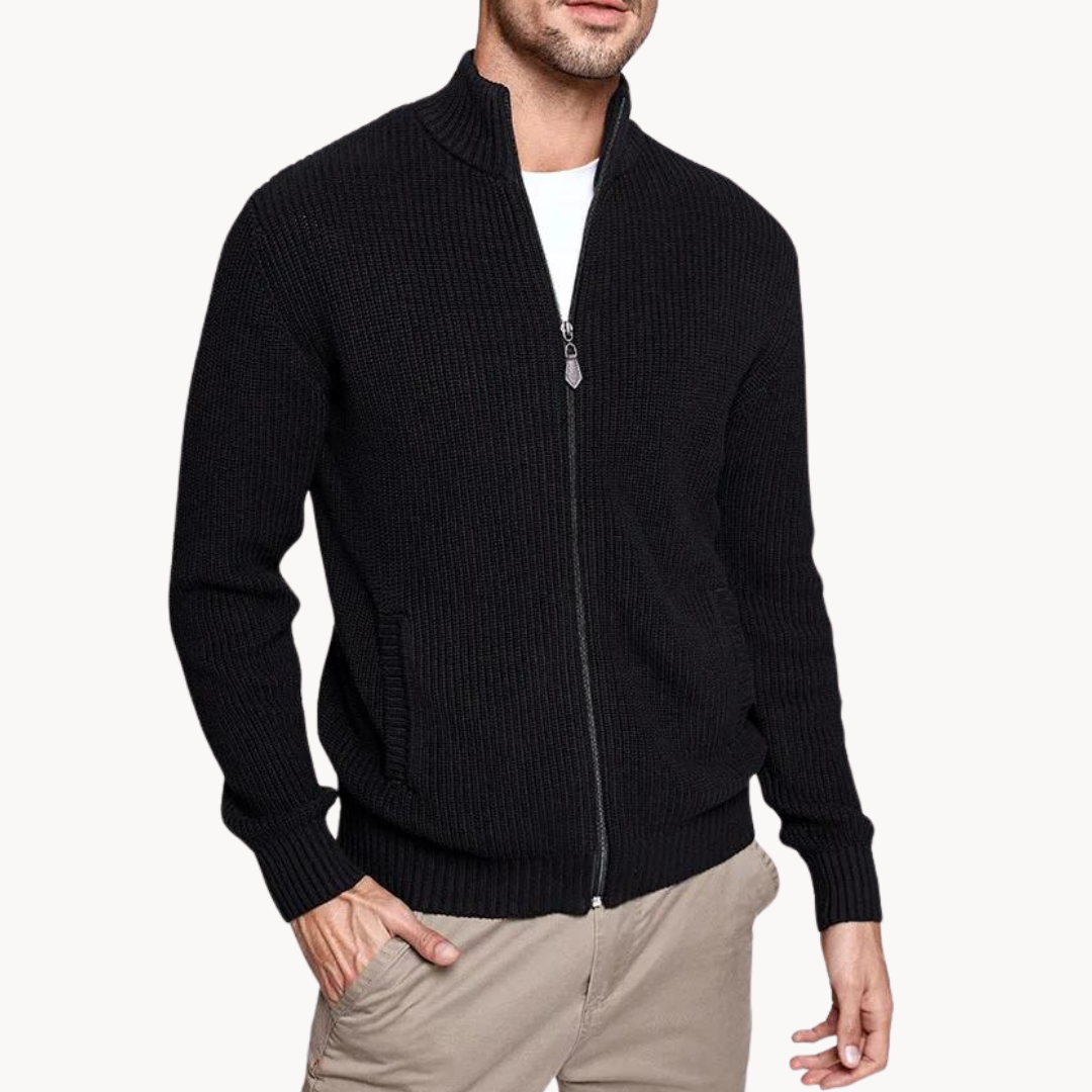Herre Ullgenser Half Zip Ribbet Design 1