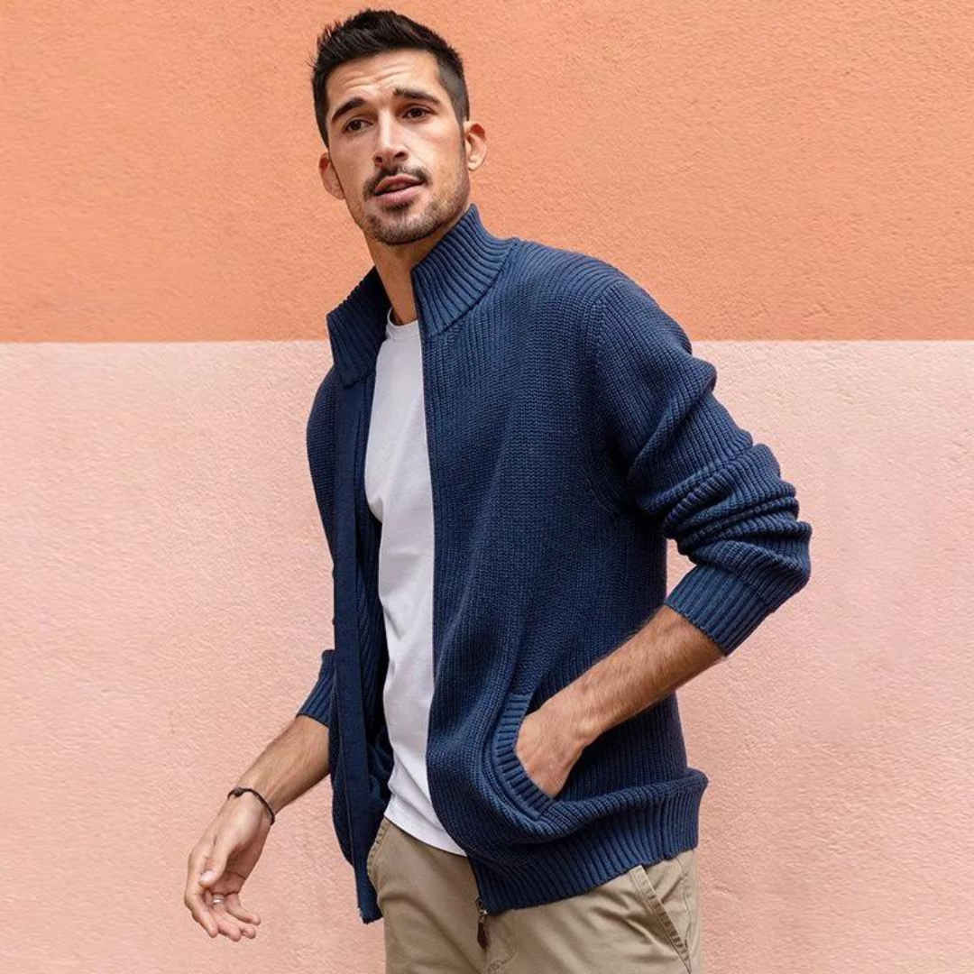 Herre Ullgenser Half Zip Ribbet Design 8